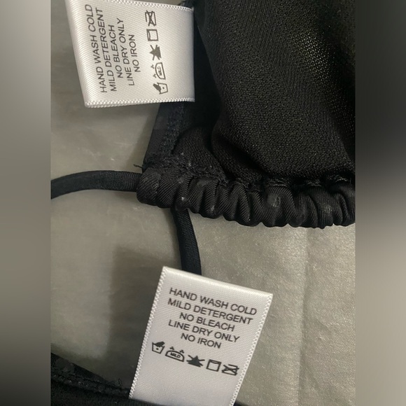 Crocodile Print String Bikini , Low Rise Scrunch Bottom Black; Top XS , Bottom S - Picture 7 of 11